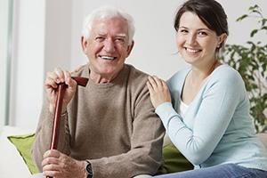 Carer using loneliness technology to look after man