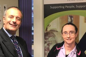Local Care Worker receiving health and social care technology group reward